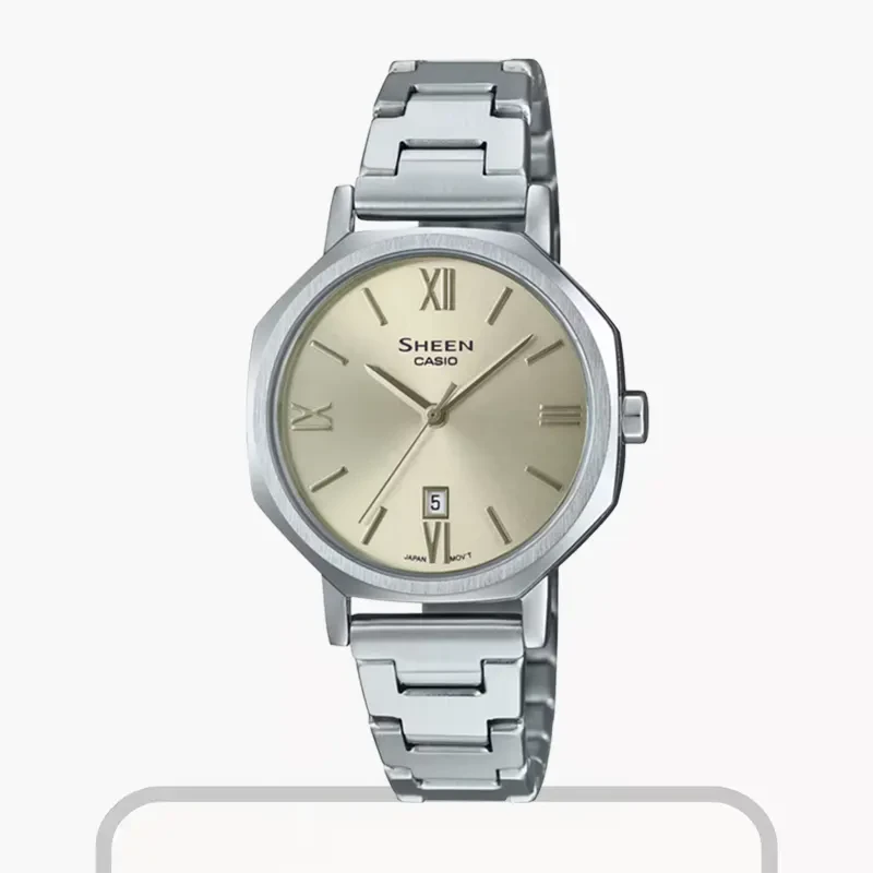 Casio Sheen Japan Quartz Peach Dial Ladies Watch- SHE-4554D-9A